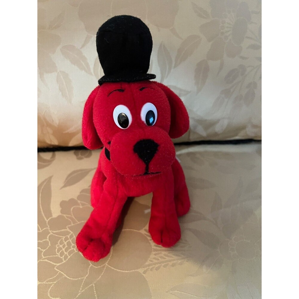 Clifford The Big Red Dog Plush Scholastic With Top Hat VINTAGE